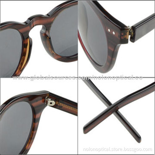 Acetate sun glasses with high quality, polarized lens in black color